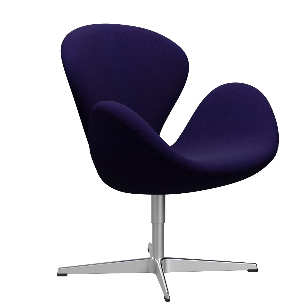 Fritz Hansen Swan Lounge, satynowe szczotkowane aluminium/Divina Violet Dark (692)