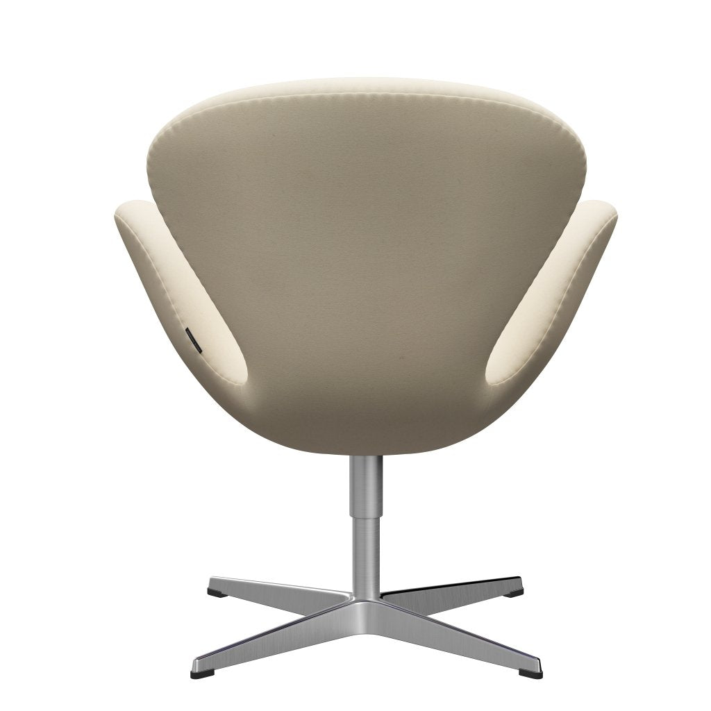 Fritz Hansen Swan Lounge Chair, Satin Brushed Aluminium/Divina White