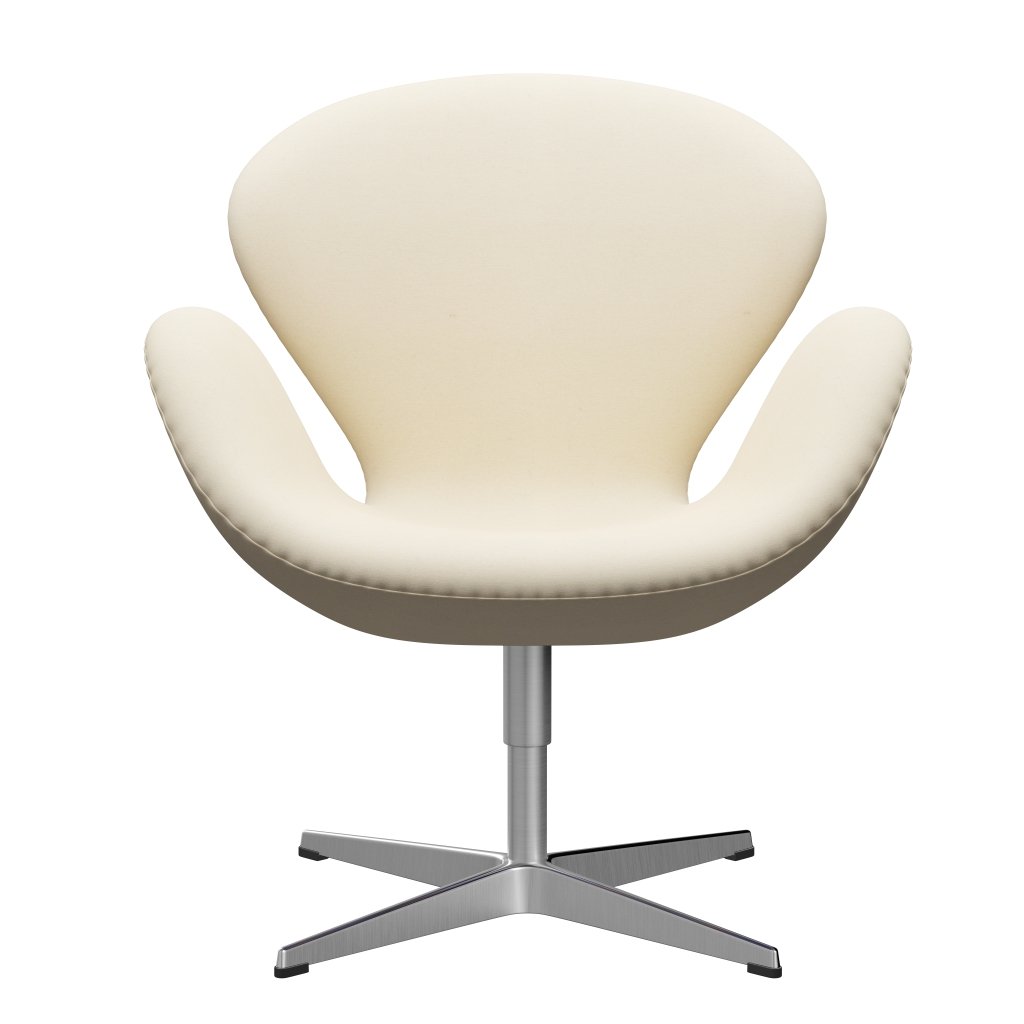 Fritz Hansen Swan Sallo -Lounge, satynowy szczotkowany aluminium/Divina White