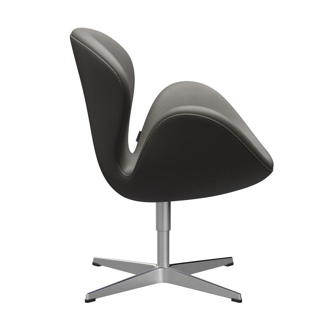 Fritz Hansen Swan Lounge Chair, Satin Brushed Aluminium/Essential Lava