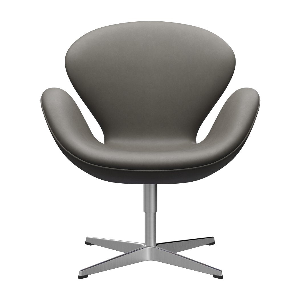 Fritz Hansen Swan Lounge Chair, Satin Brushed Aluminium/Essential Lava