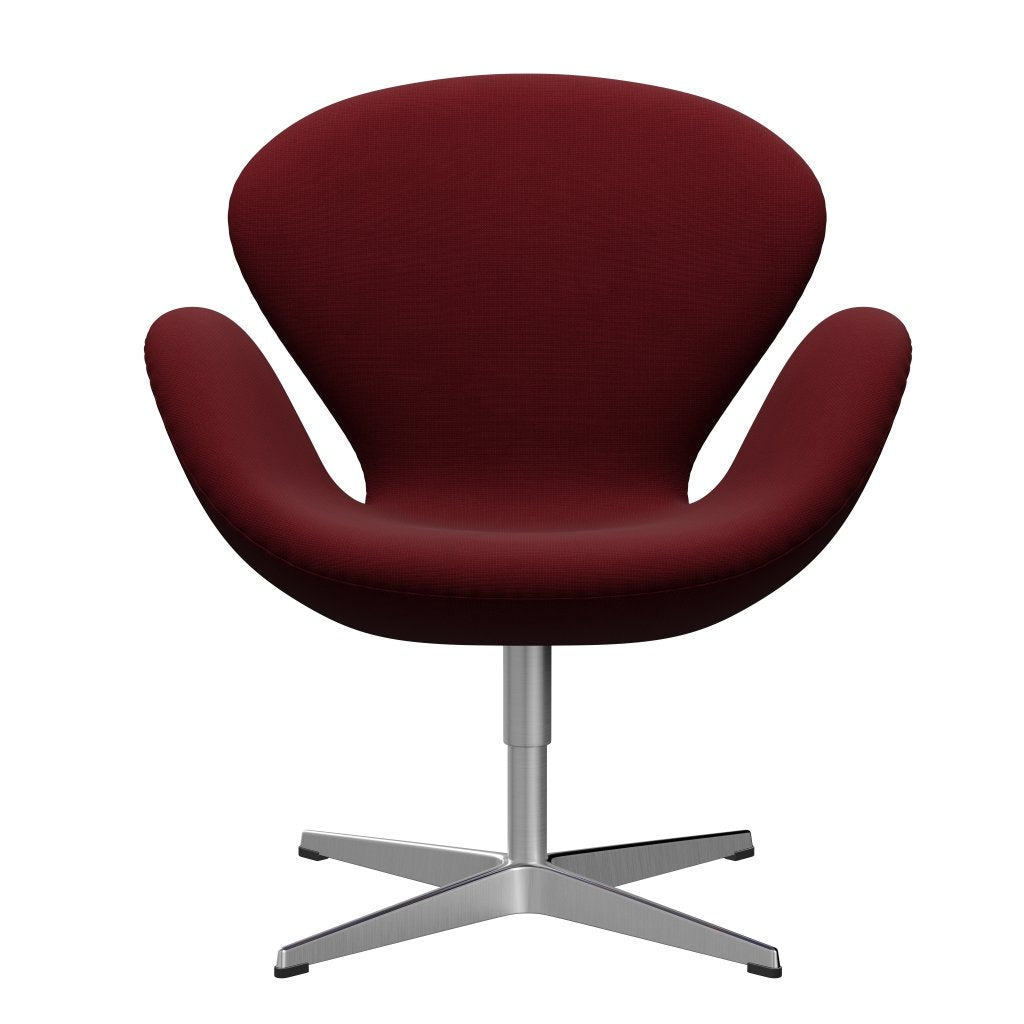 Fritz Hansen Swan Lounge Chair, Satin Brushed Aluminium/Fame Bordeaux (64058)