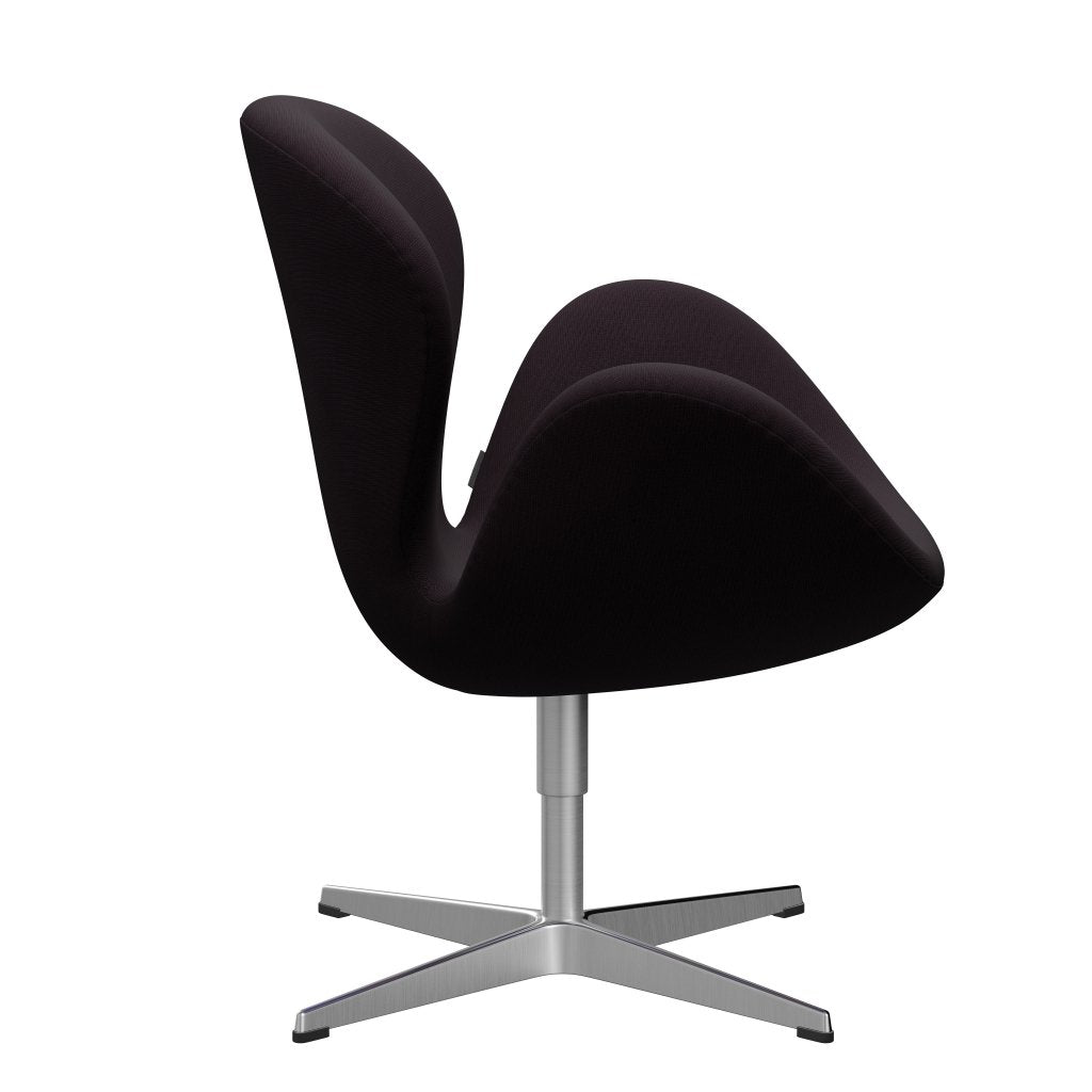 Fritz Hansen Swan Lounge Chair, Satin Brushed Aluminium/Fame Brown (61108)