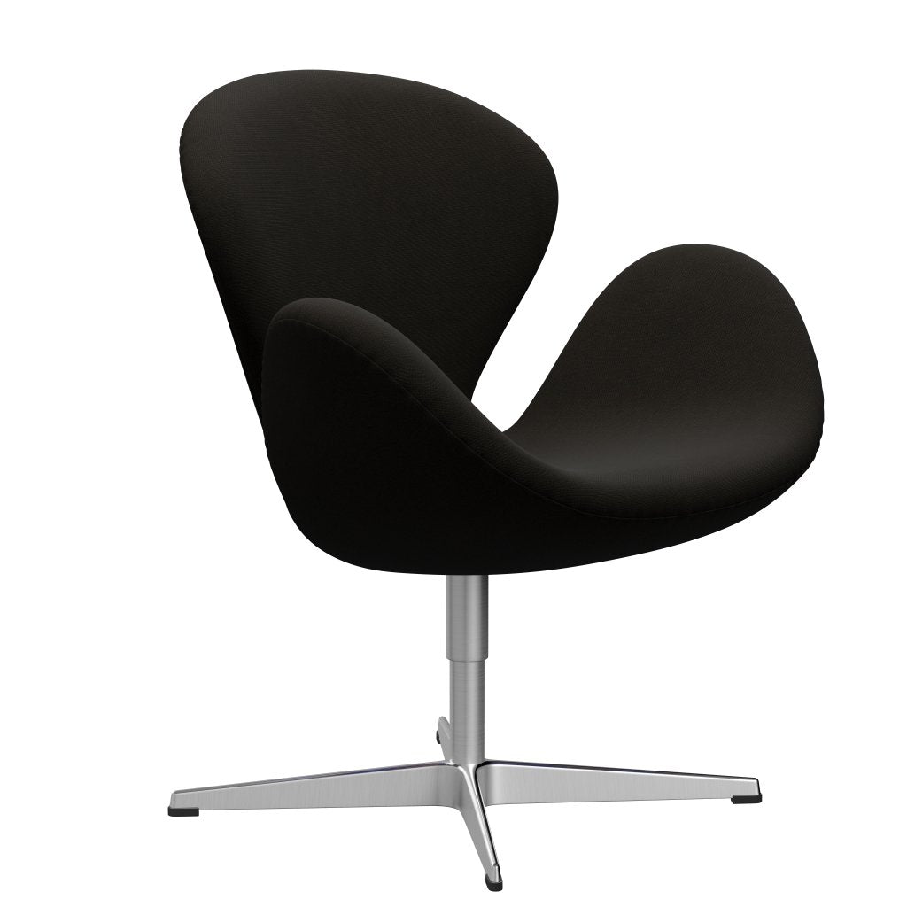 Fritz Hansen Swan Lounge Chair, Satin Brushed Aluminium/Fame Dark