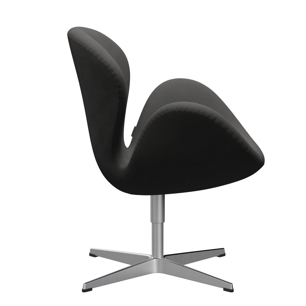 Fritz Hansen Swan Lounge Chair, Satin Brushed Aluminium/Fame Dark Grey