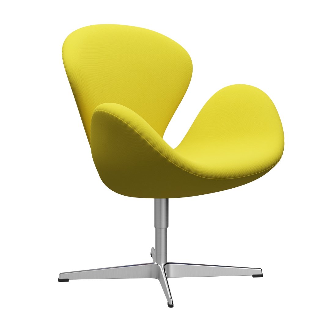 Fritz Hansen Swan Lounge Chair, Satin Brushed Aluminium/Fame Yellow