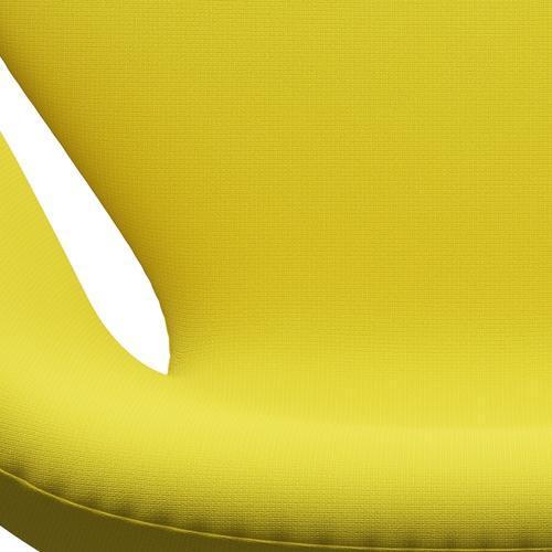 Fritz Hansen Swan Lounge Chair, Satin Brushed Aluminium/Fame Yellow