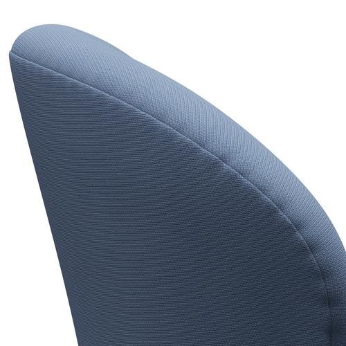 Fritz Hansen Swan Lounge Chair, Satin Brushed Aluminium/Fame Grey Blue