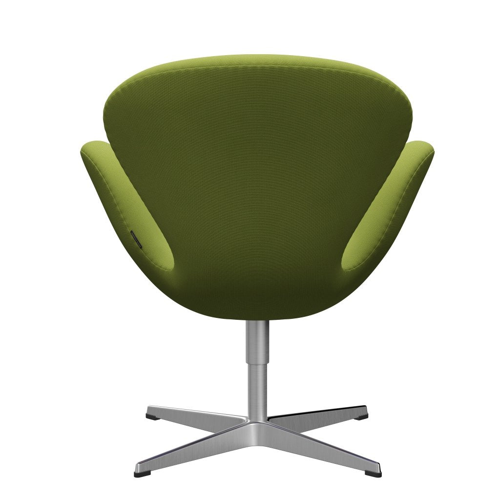 Fritz Hansen Swan Lounge Chair, Satin Brushed Aluminium/Fame Light Grass Green