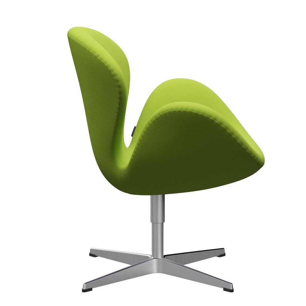 Fritz Hansen Swan Lounge Chair, Satin Brushed Aluminium/Fame Neon Green