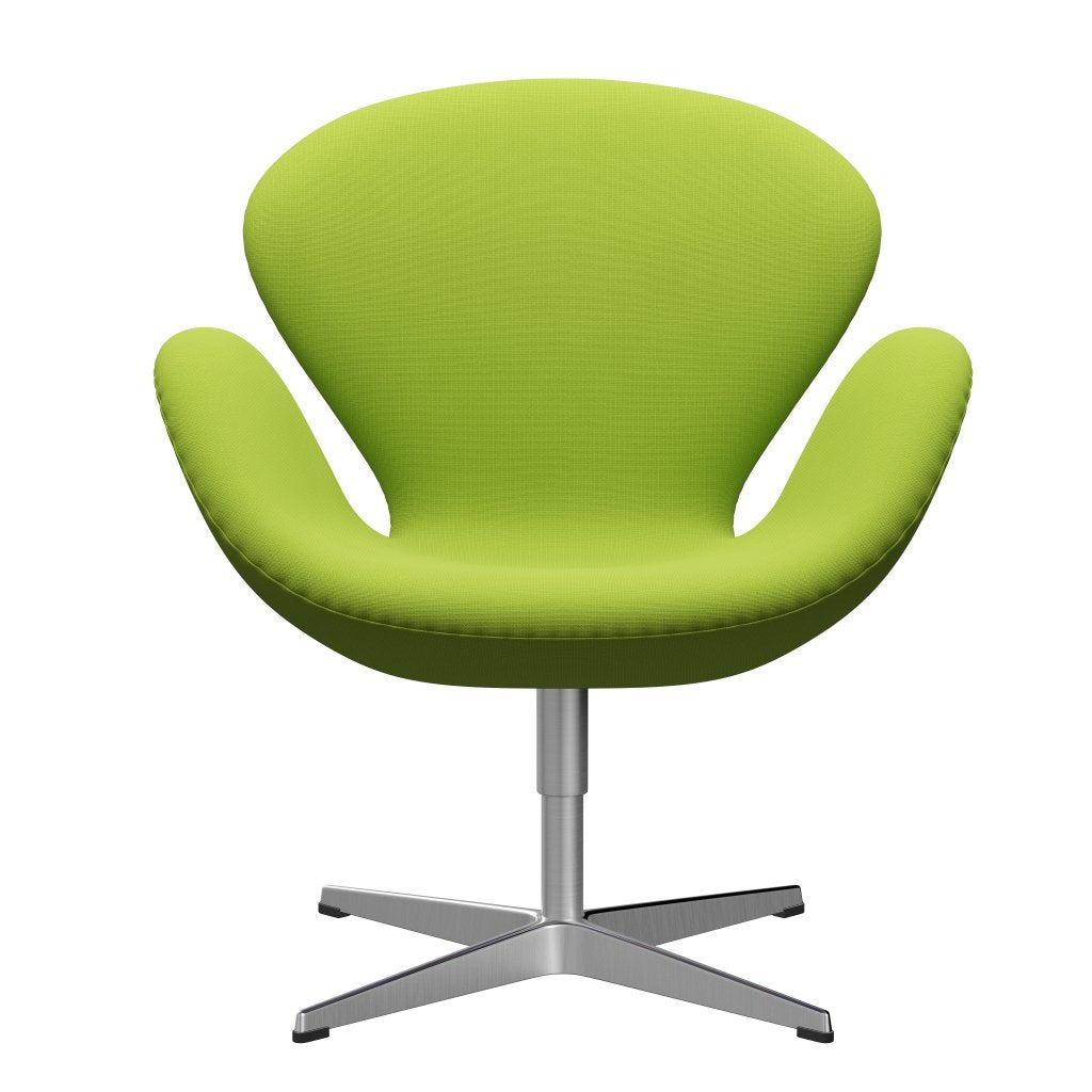 Fritz Hansen Swan Lounge Chair, Satin Brushed Aluminium/Fame Neon Green