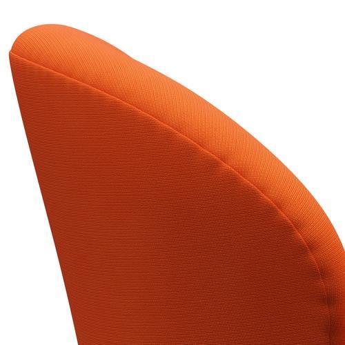 Fritz Hansen Swan Lounge Chair, Satin Brushed Aluminium/Fame Orange (63016)