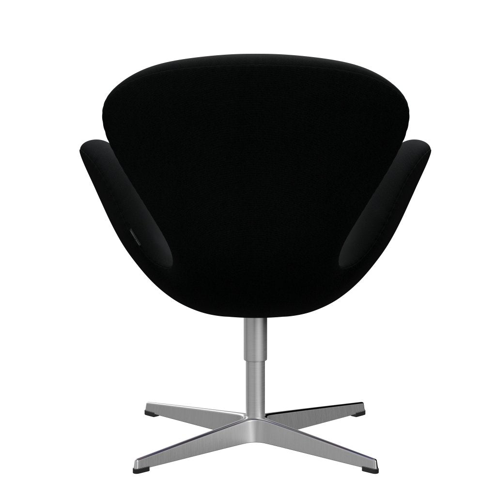 Fritz Hansen Swan Lounge Chair, Satin Brushed Aluminium/Fame Black