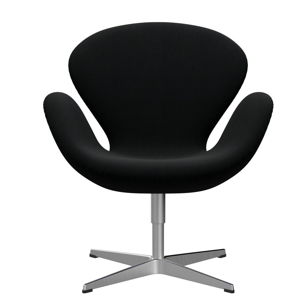 Fritz Hansen Swan Lounge Chair, Satin Brushed Aluminium/Fame Black