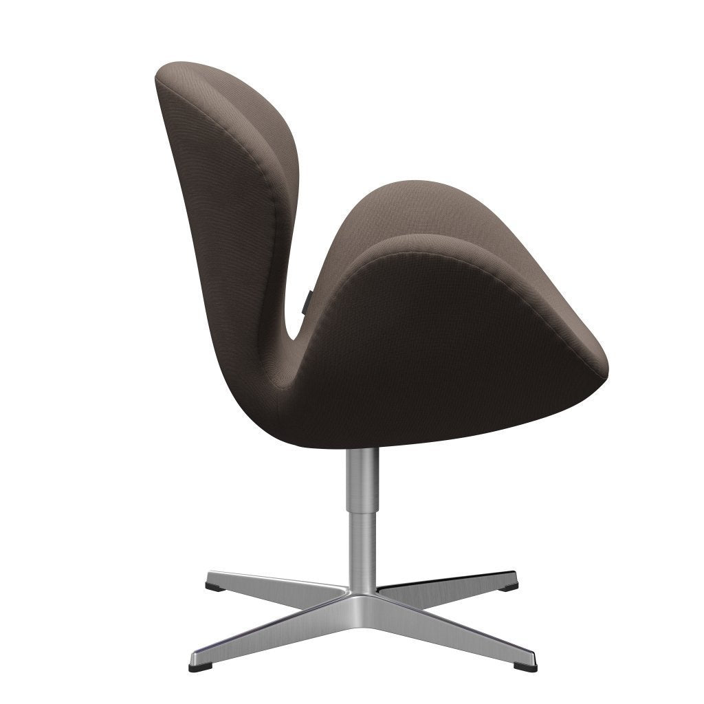 Fritz Hansen Swan Lounge Chair, Satin Brushed Aluminium/Fame Silver Dark