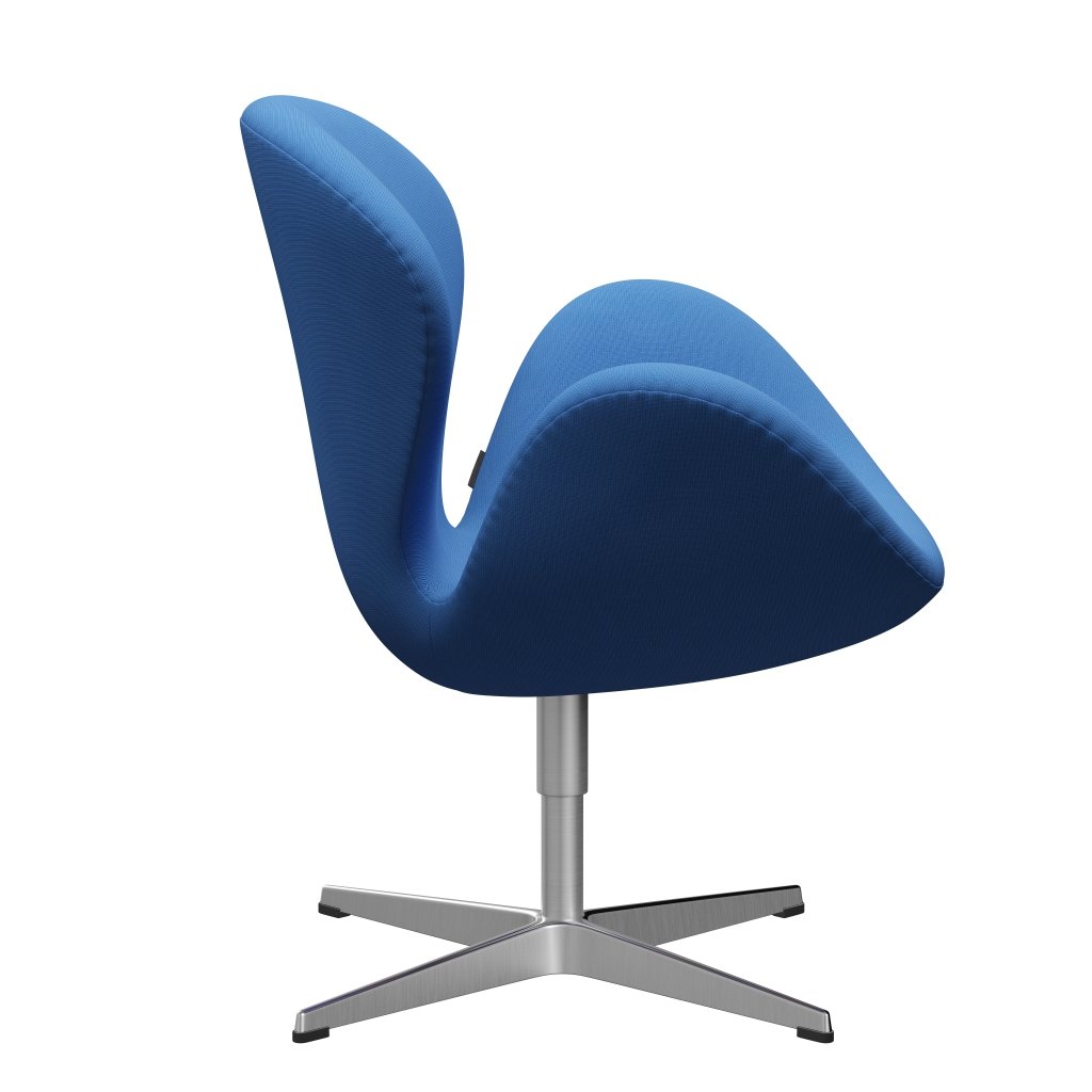 Fritz Hansen Swan Lounge Chair, Satin Brushed Aluminium/Fame Turquoise (66118)