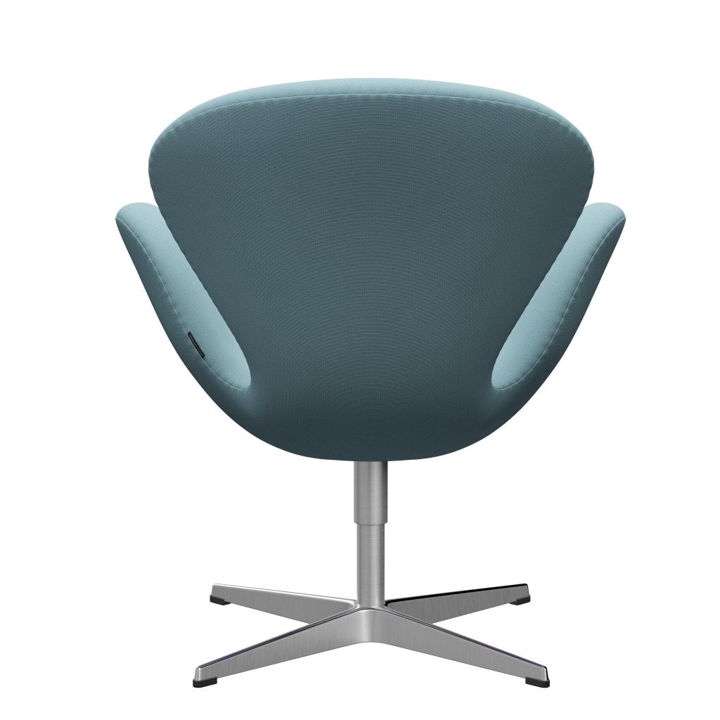 Fritz Hansen Swan Lounge Chair, Satin Brushed Aluminium/Fame Turquoise Light