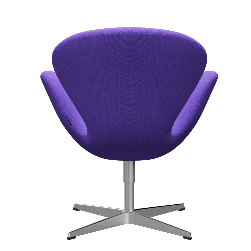 Fritz Hansen Swan Lounge Chair, Satin Brushed Aluminium/Fame Violet Light