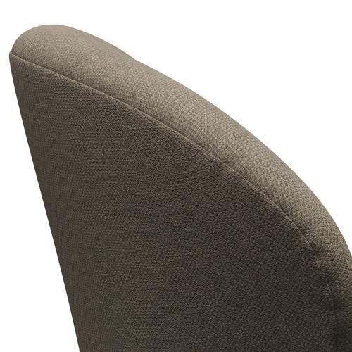 Fritz Hansen Swan Lounge Chair, Satin Brushed Aluminium/Fiord Brown/Stone