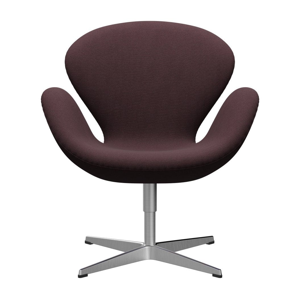 FRITZ HANSEN SWAN SALOUNGE, satynowy szczotkowane aluminium/fiord burgundy