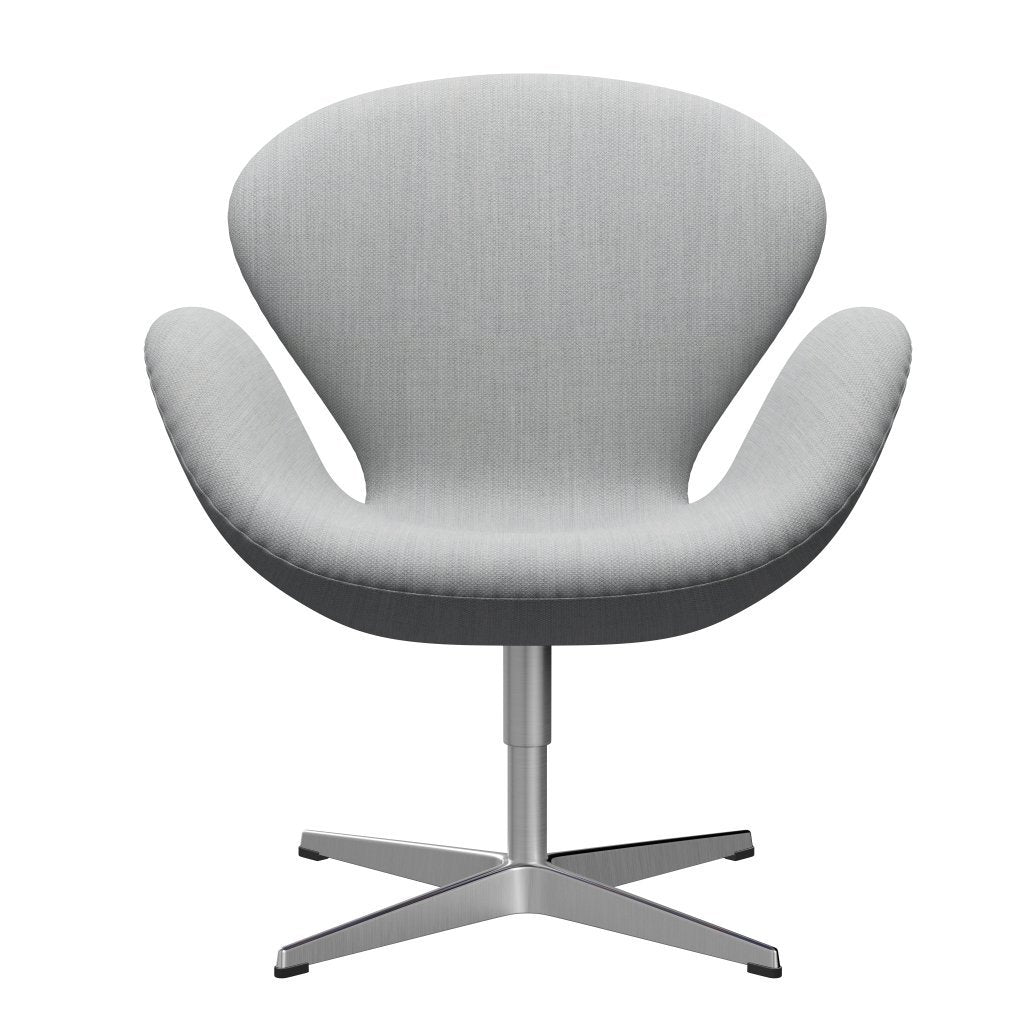 Fritz Hansen Swan Lounge Chair, Satin Brushed Aluminium/Fiord Grey/Medium Grey