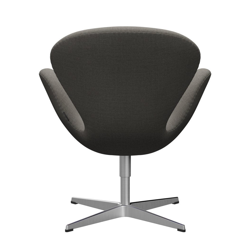 Fritz Hansen Swan Lounge Chair, Satin Brushed Aluminium/Fiord Grey/Stone