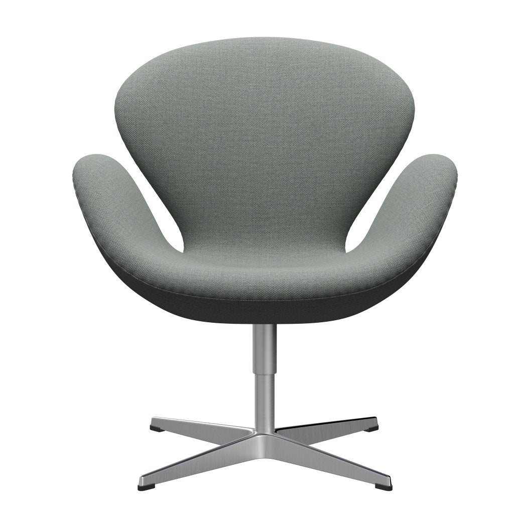 Fritz Hansen Swan Lounge Chair, Satin Brushed Aluminium/Fiord Medium Grey