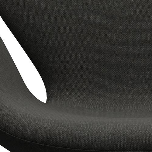 Fritz Hansen Swan Lounge Chair, Satin Brushed Aluminium/Fiord Black/Brown