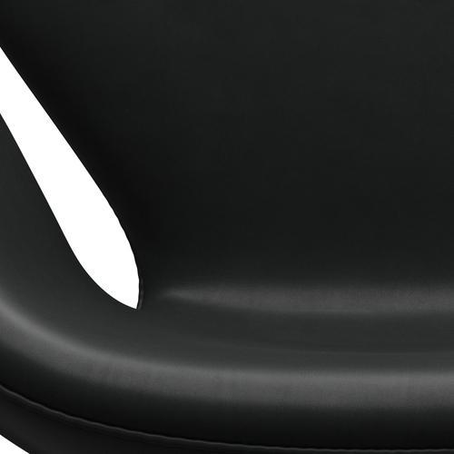 Fritz Hansen Swan Lounge Chair, Satin Brushed Aluminium/Grace Black