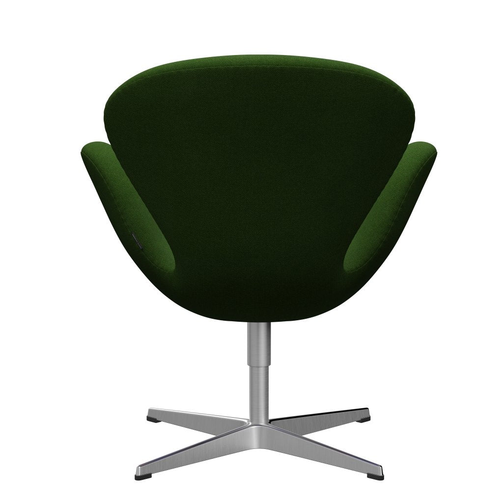 Fritz Hansen Swan Lounge Chair, Sating Brushed Aluminium/Hallingdal Grass Green