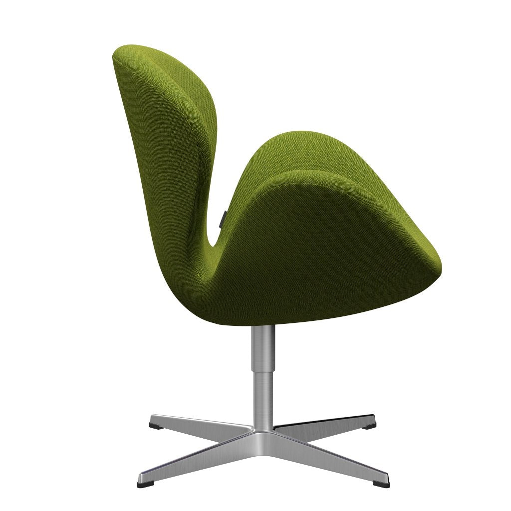 Fritz Hansen Swan Lounge Chair, Satin Brushed Aluminium/Hallingdal Green