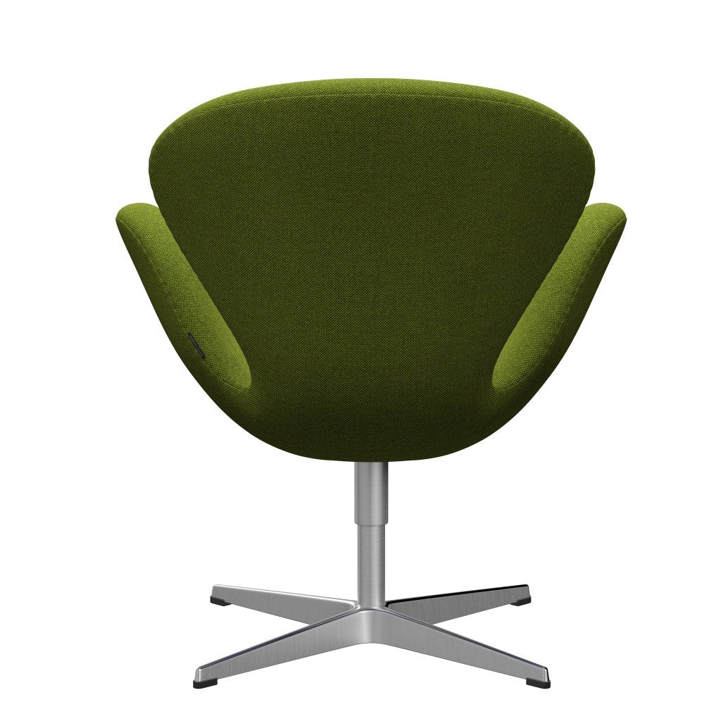 Fritz Hansen Swan Lounge Chair, Satin Brushed Aluminium/Hallingdal Green