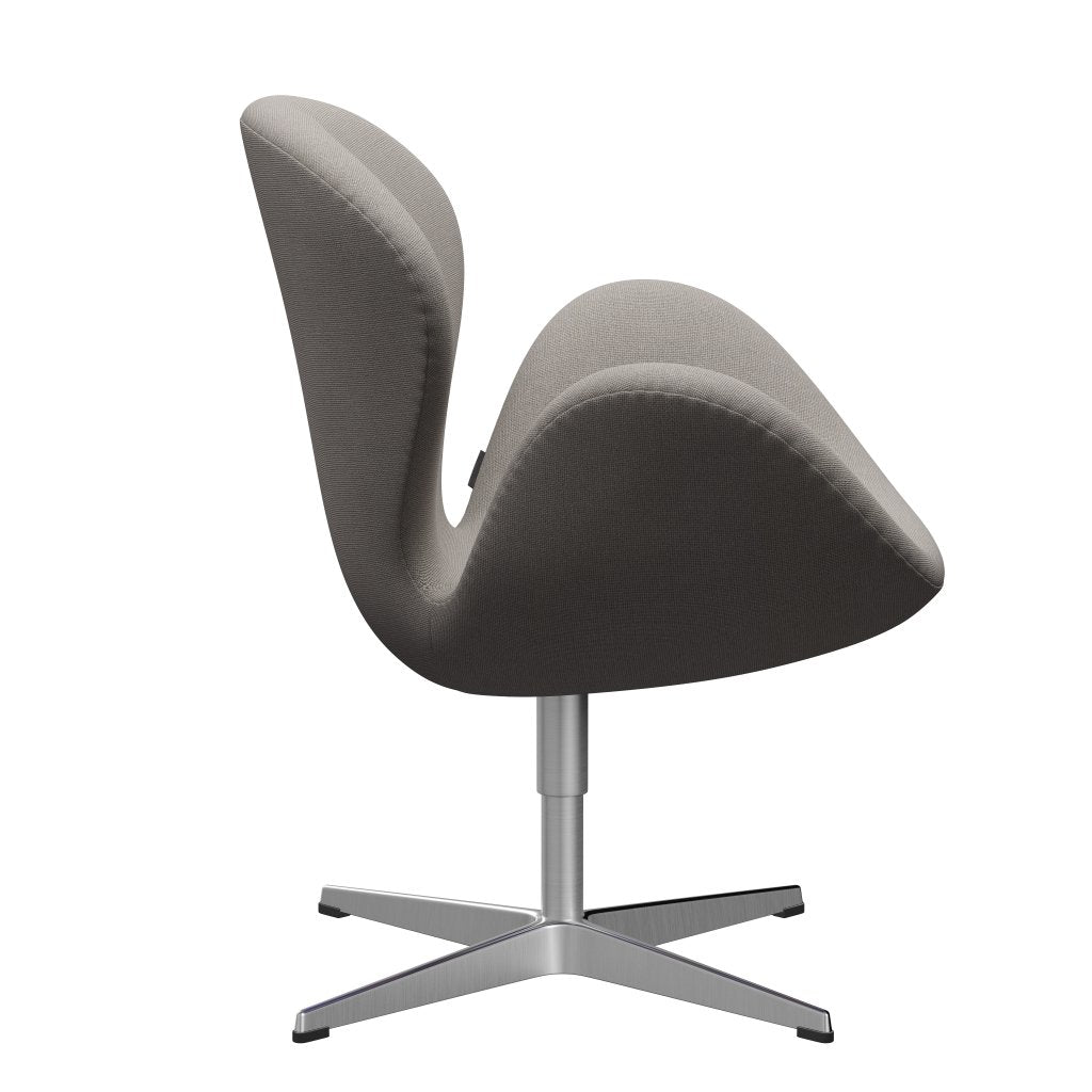 Fritz Hansen Swan Lounge Chair, Satin Brushed Aluminium/Hallingdal Light Grey (113)