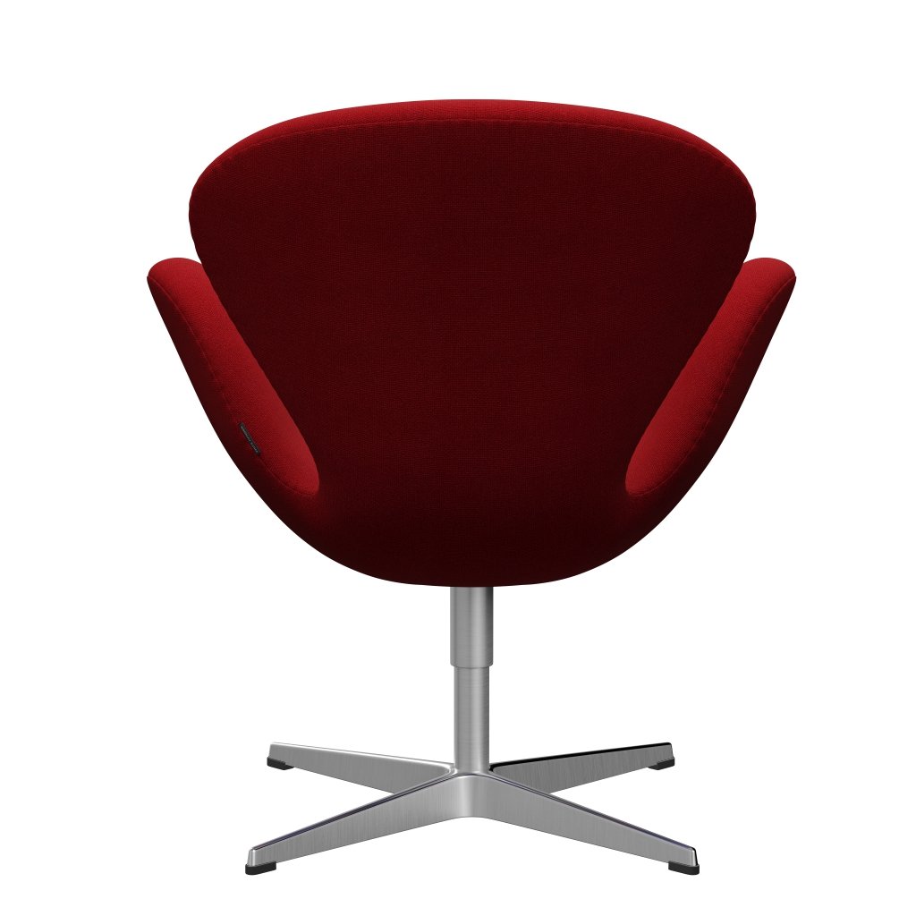 Fritz Hansen Swan Lounge, SatingBrushed Aluminium/Hallingdal Classic Red