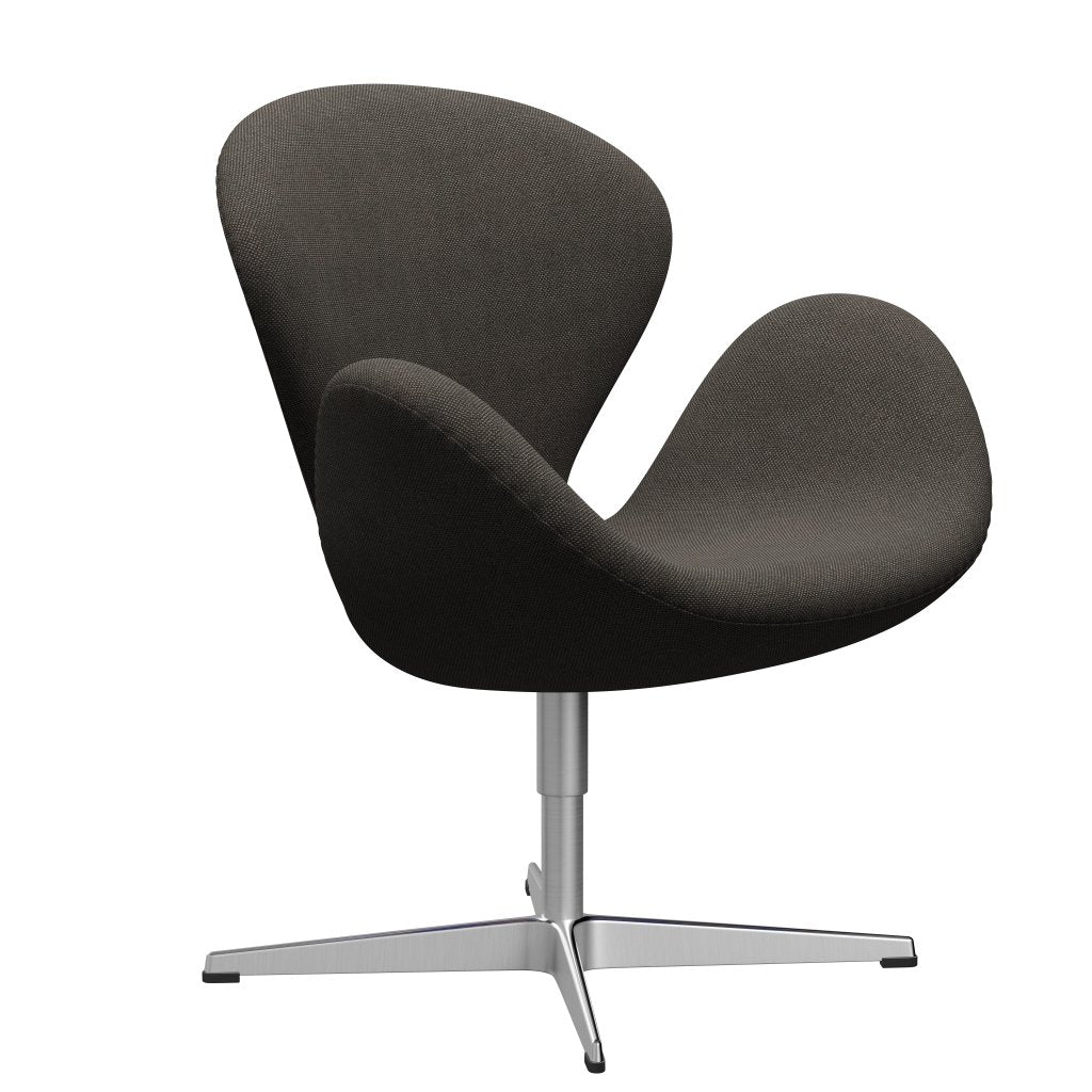 Fritz Hansen Swan Lounge, SatingBrushed Aluminium/Hallingdal Węgiel drzewny