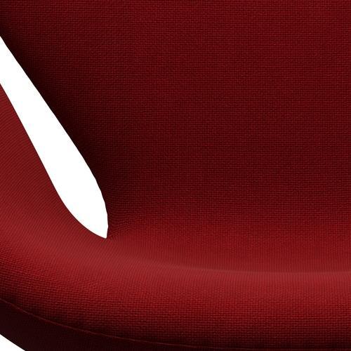 Fritz Hansen Swan Lounge Chair, Satin Brushed Aluminium/Hallingdal Red (657)