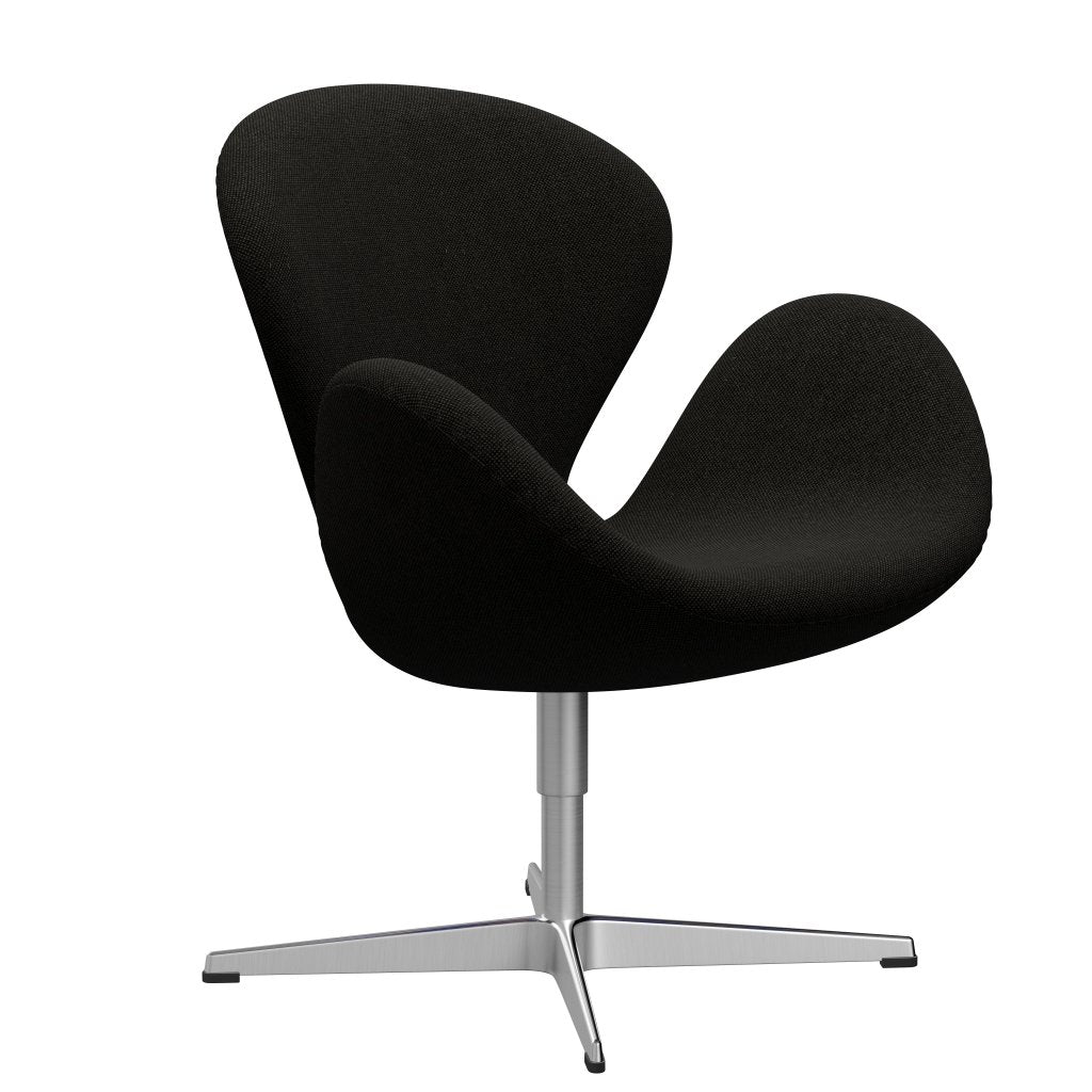 Fritz Hansen Swan Lounge, SatingBrushed Aluminium/Hallingdal Black/Grey (173)