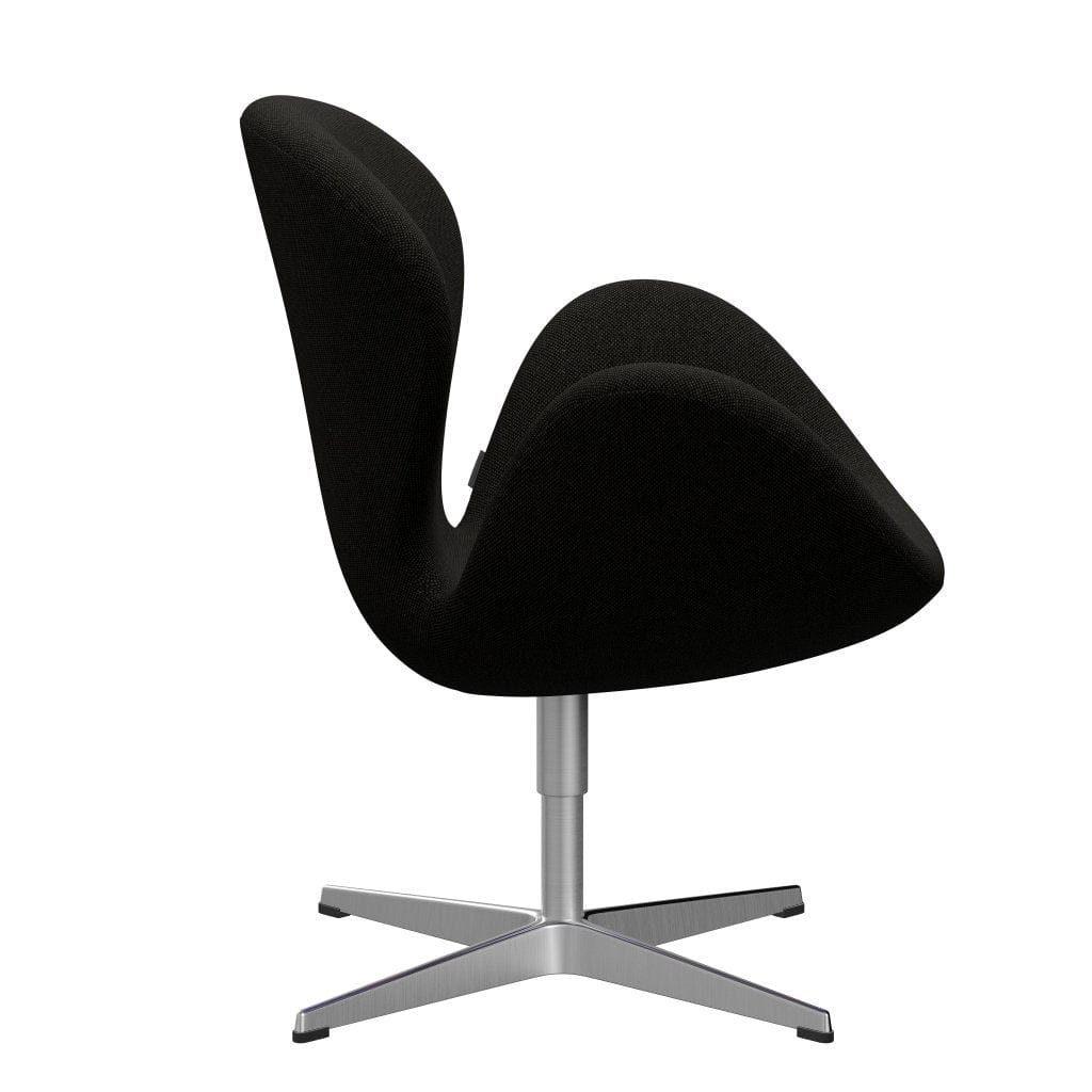 Fritz Hansen Swan Lounge, SatingBrushed Aluminium/Hallingdal Black/Grey (173)