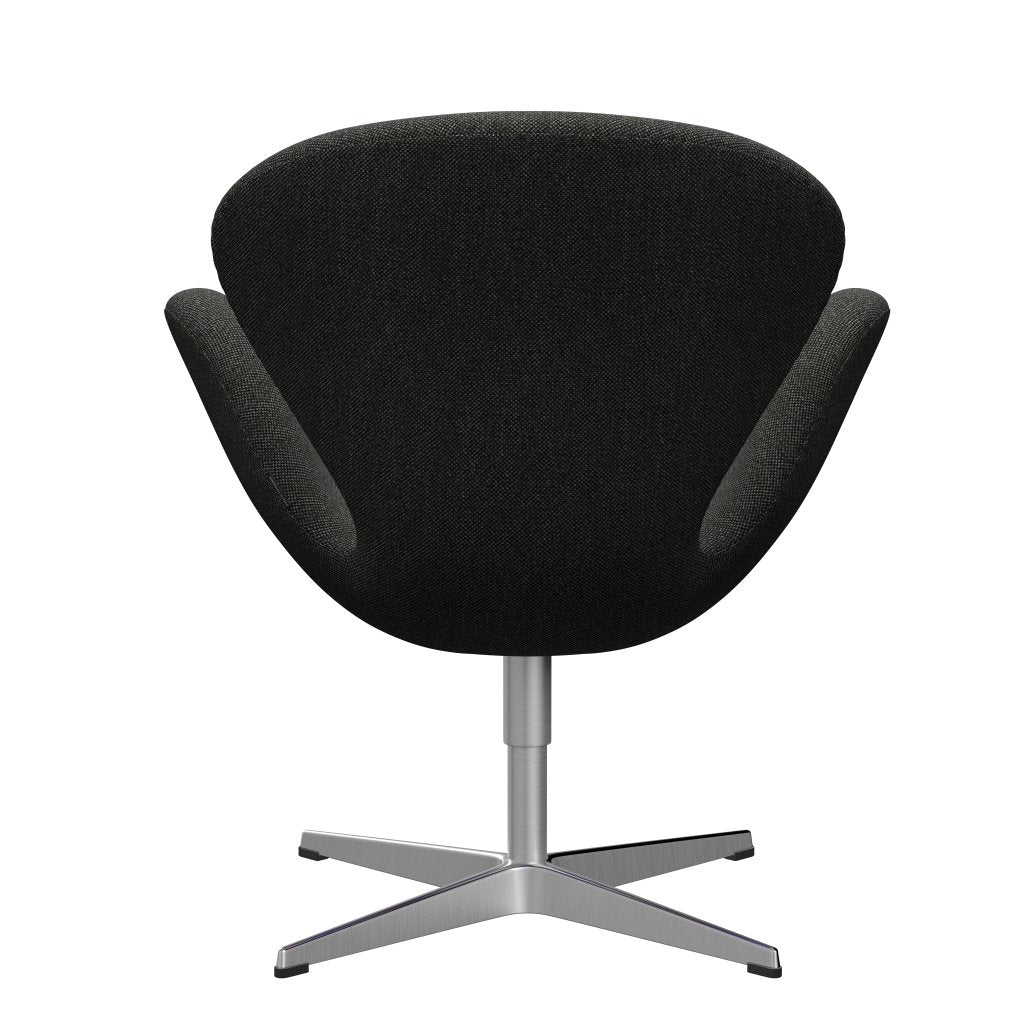 Fritz Hansen Swan Lounge, SatingBrushed Aluminium/Hallingdal Black/Grey (368)