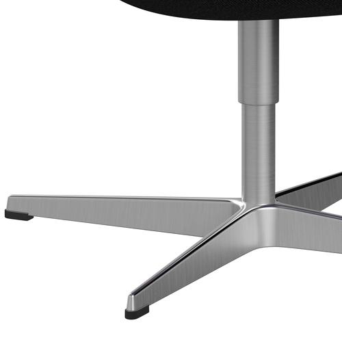 Fritz Hansen Swan Lounge, SatingBrushed Aluminium/Hallingdal Black/Grey (368)