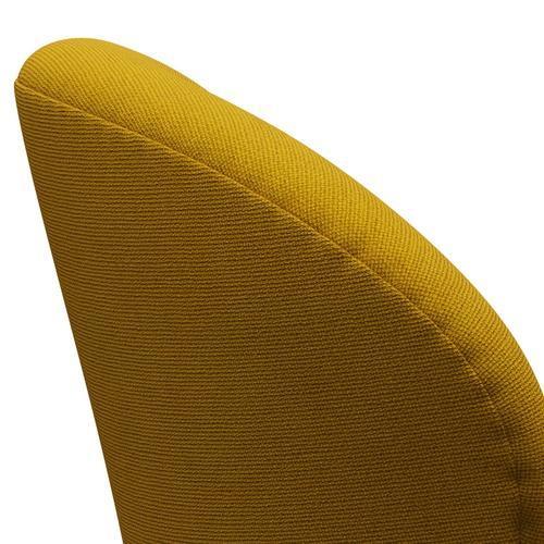 Fritz Hansen Swan Lounge Chair, Satin Brushed Aluminium/Hallingdal Mustard