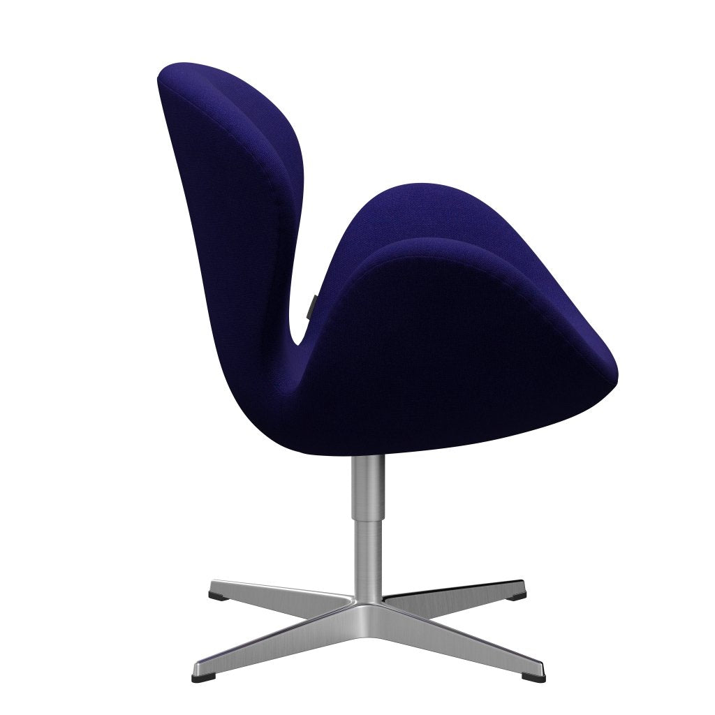 Fritz Hansen Swan Lounge Chair, Satin Brushed Aluminium/Hallingdal Violet Dark