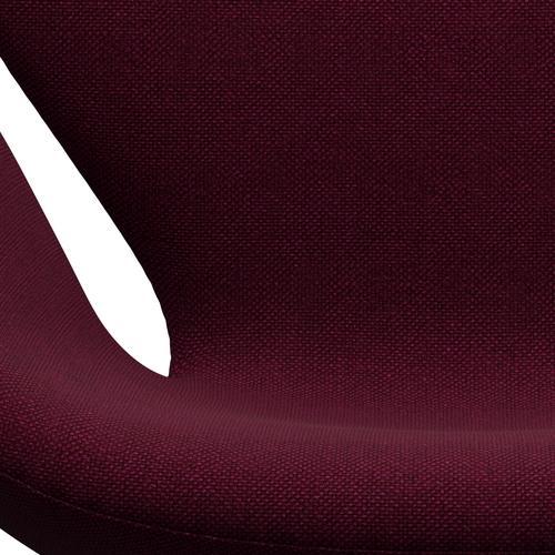 Fritz Hansen Swan Lounge Chair, Satin Brushed Aluminium/Hallingdal Wine Red/Violet