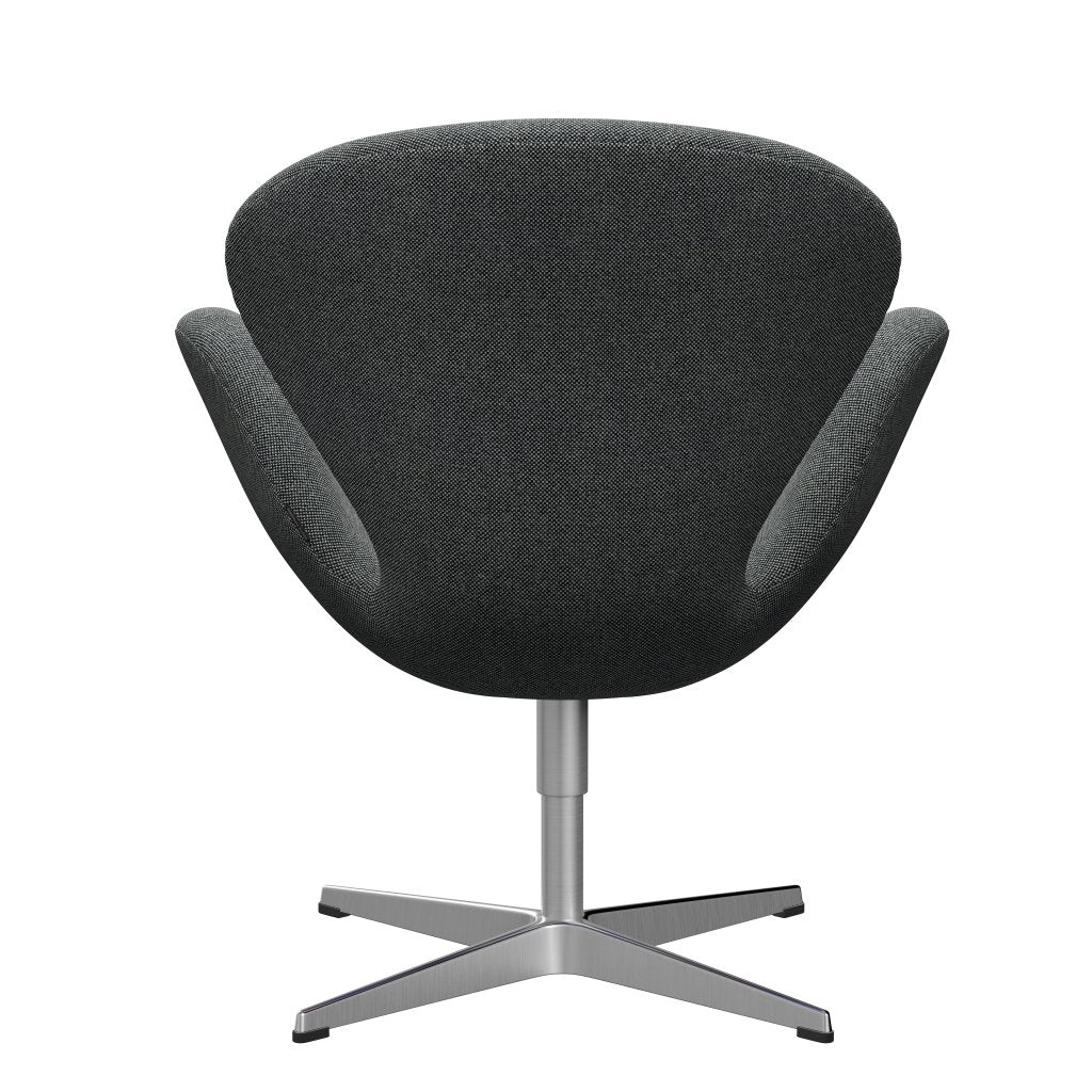 Fritz Hansen Swan Lounge Chair, Satingbrushed Aluminium/Hallingdal White Black