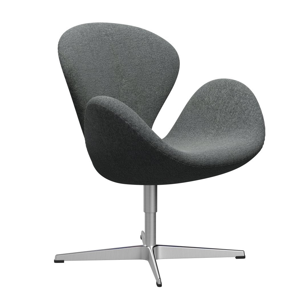 Fritz Hansen Swan Sallo -Lounge, SatingBrushed Aluminium/Hallingdal White/Brown