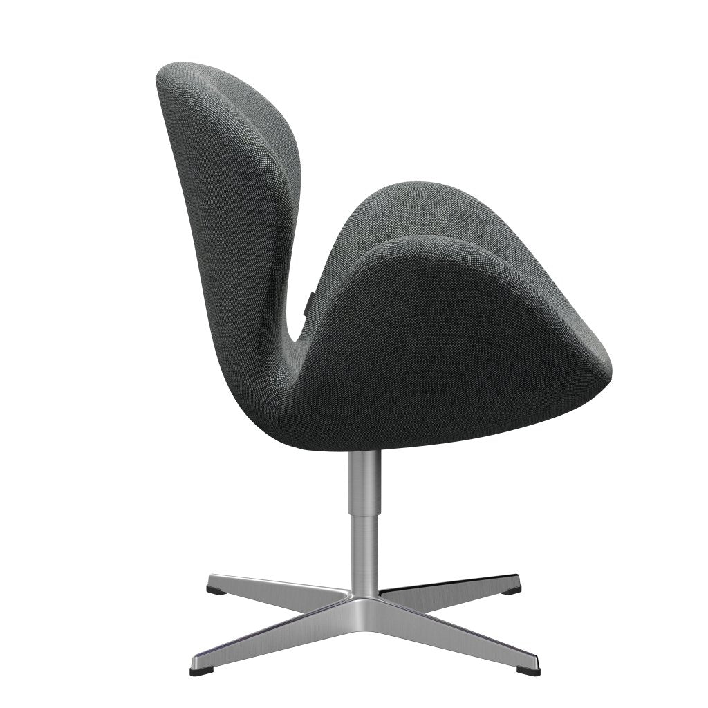 Fritz Hansen Swan Sallo -Lounge, SatingBrushed Aluminium/Hallingdal White/Brown