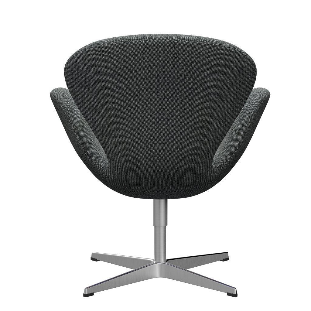 Fritz Hansen Swan Sallo -Lounge, SatingBrushed Aluminium/Hallingdal White/Brown