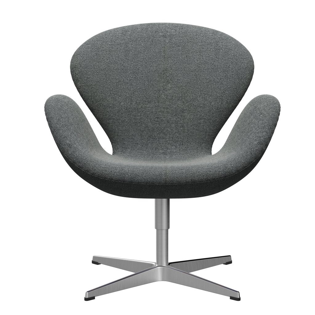 Fritz Hansen Swan Sallo -Lounge, SatingBrushed Aluminium/Hallingdal White/Brown