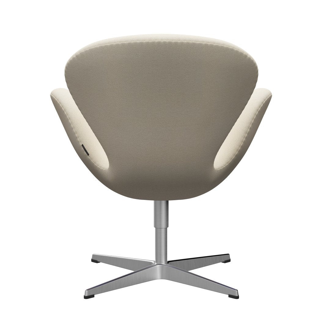 Fritz Hansen Swan Lounge Chair, Satin Brushed Aluminium/Hallingdal Wool White