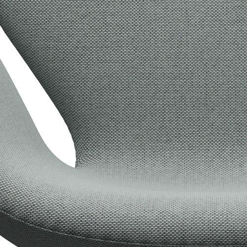 Fritz Hansen Swan Sallo -Lounge, satynowy szczotkowany aluminium/rel wełniany blady aqua